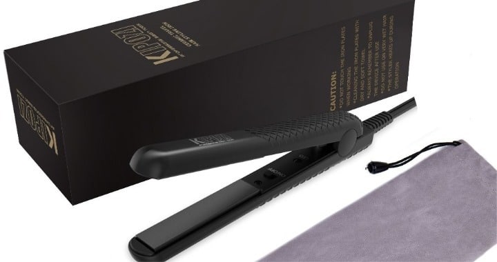 mini plancha de pelo negra kipozi
